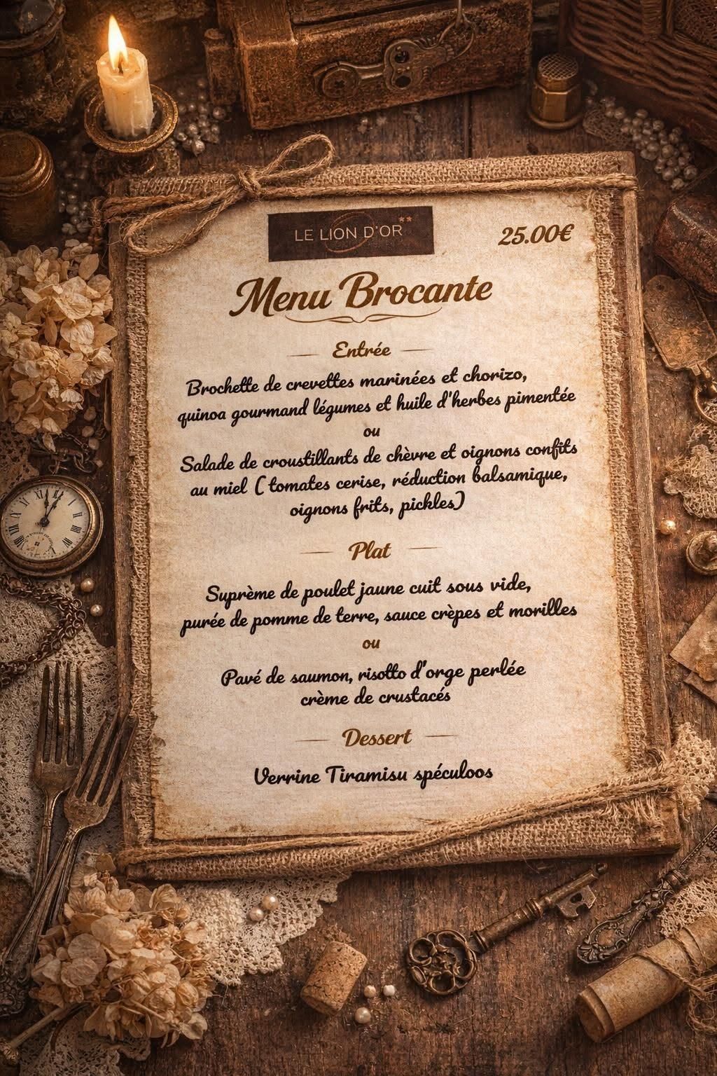 Carte du restaurant Le Lion d'Or